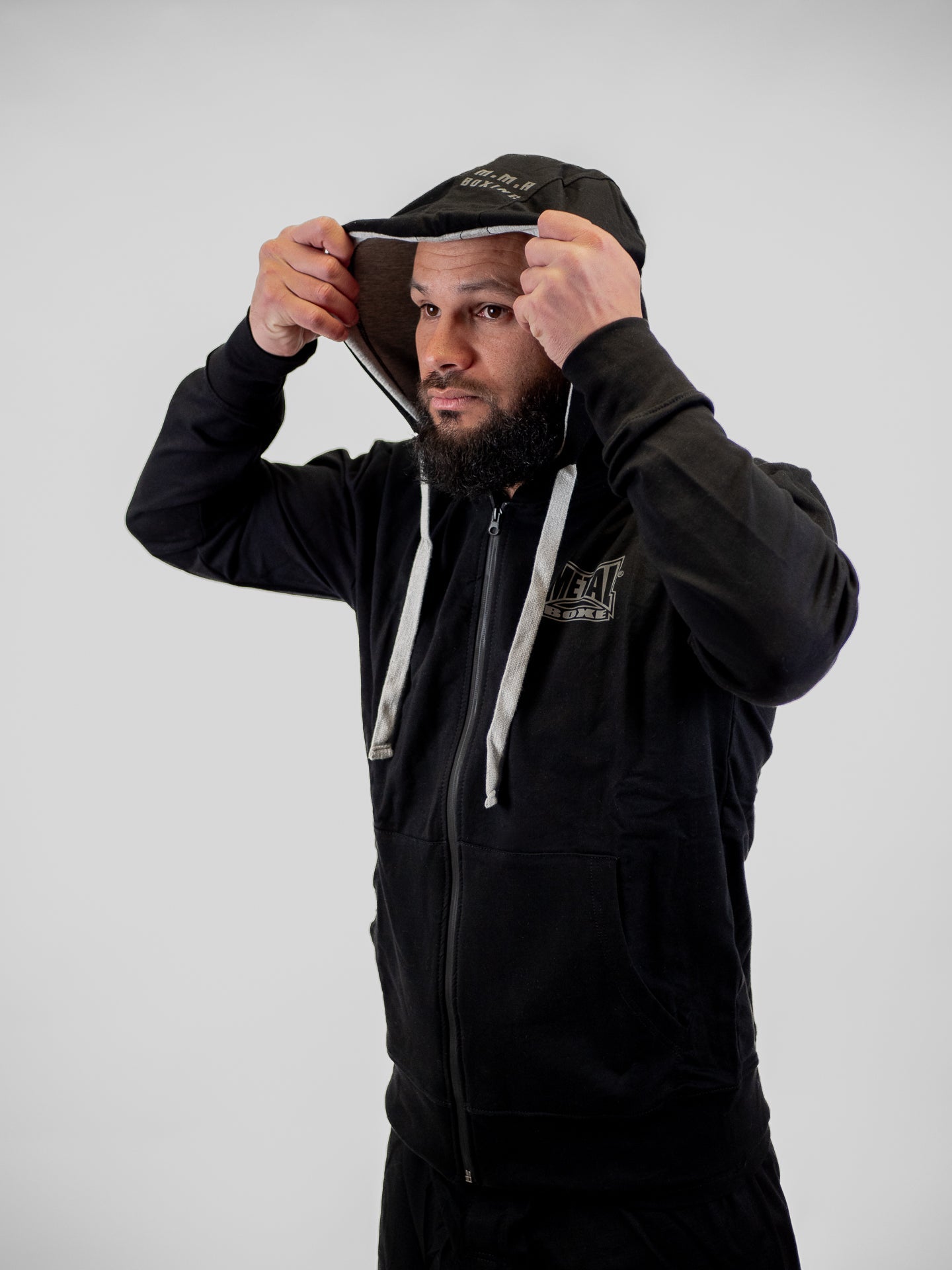Metal Boxe Regular Kapuzenpullover Schwarz