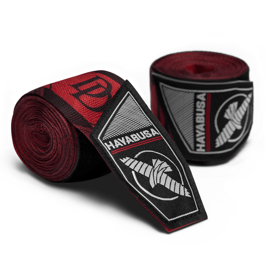 Pereche de bandaje rulate Hayabusa Marvel Hero Elite Daredevil cu sigla „DD” și culoare roșie