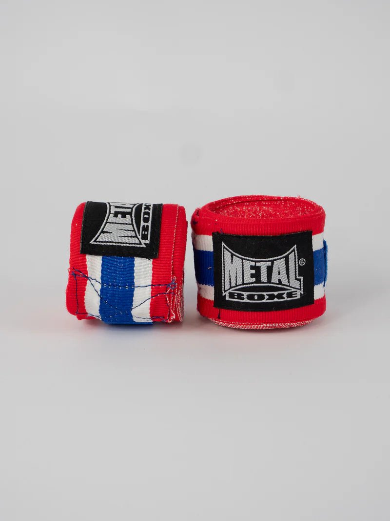 Metal Boxningsbandage 2,5 meter tricolor röd vit blå