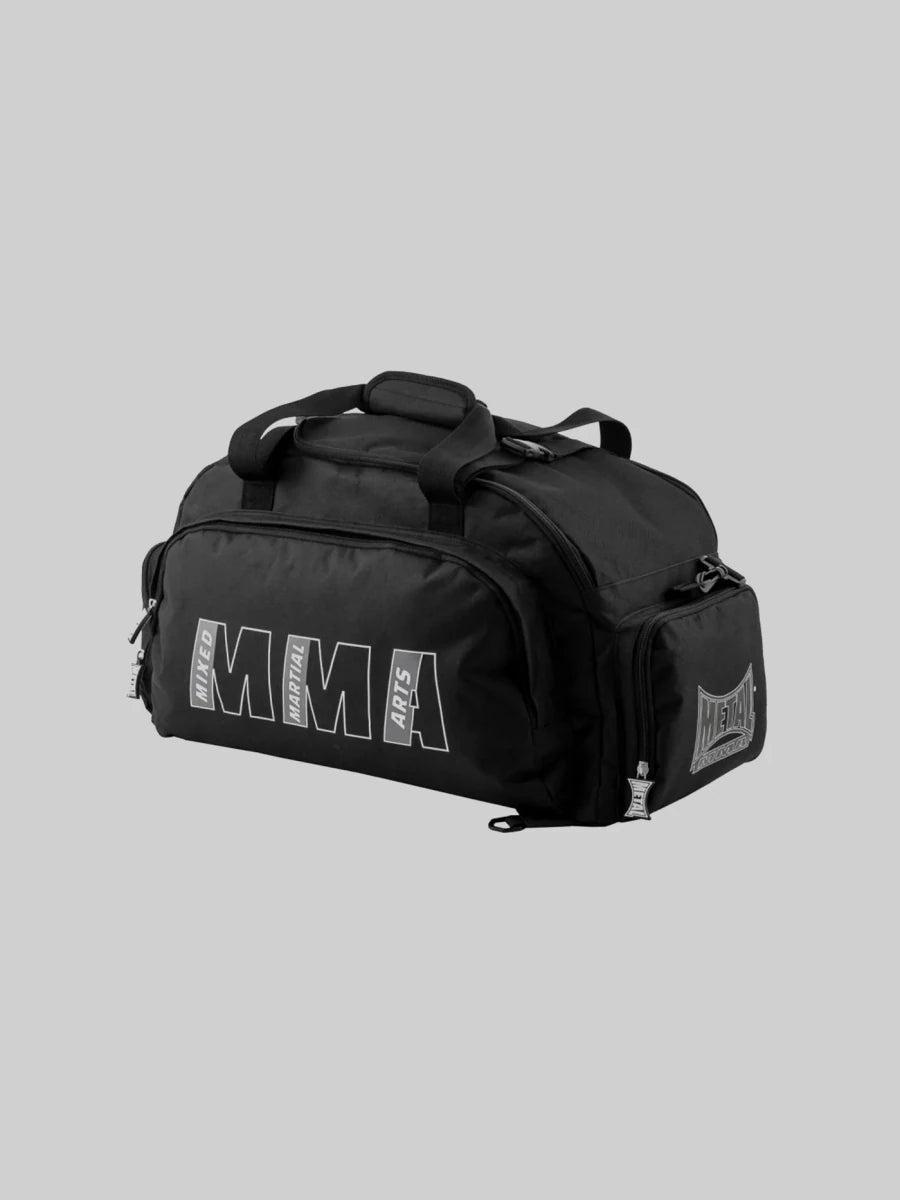 Sac de sport Metal Boxing MMA noir 40 litres avec poignées et bandoulière renforcées