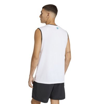 Biały tank top Adidas Wako Kick Light Adidas, widok z tyłu, oddychający