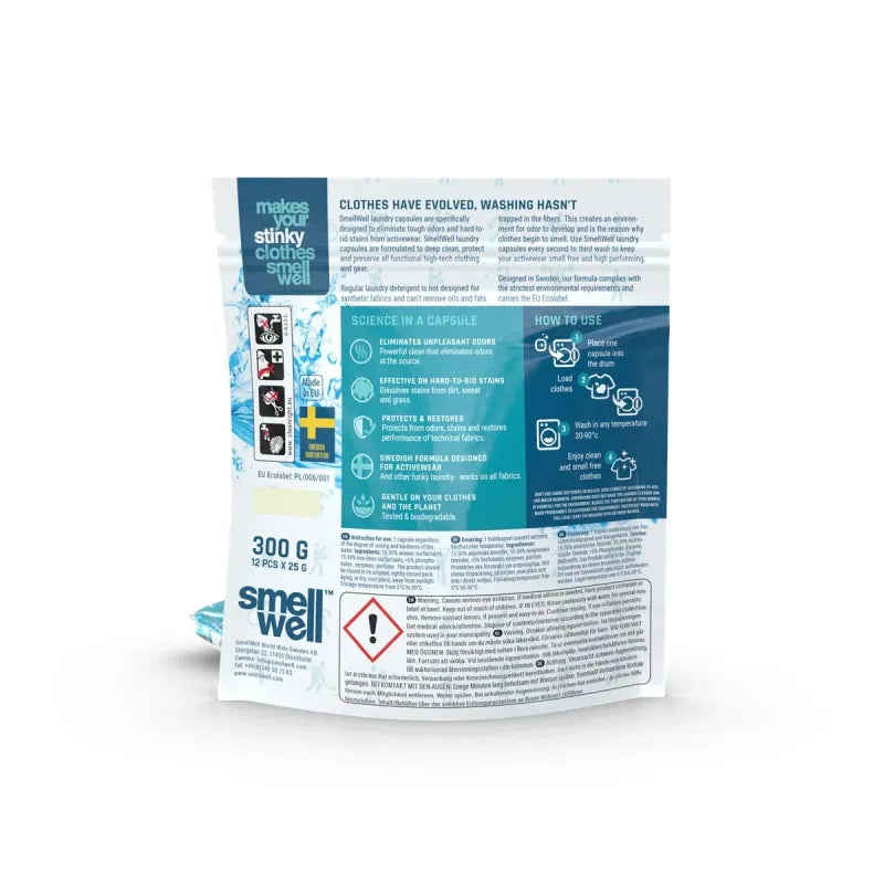 SmellWell Sports Detergent Concentrated Laundry Capsules
