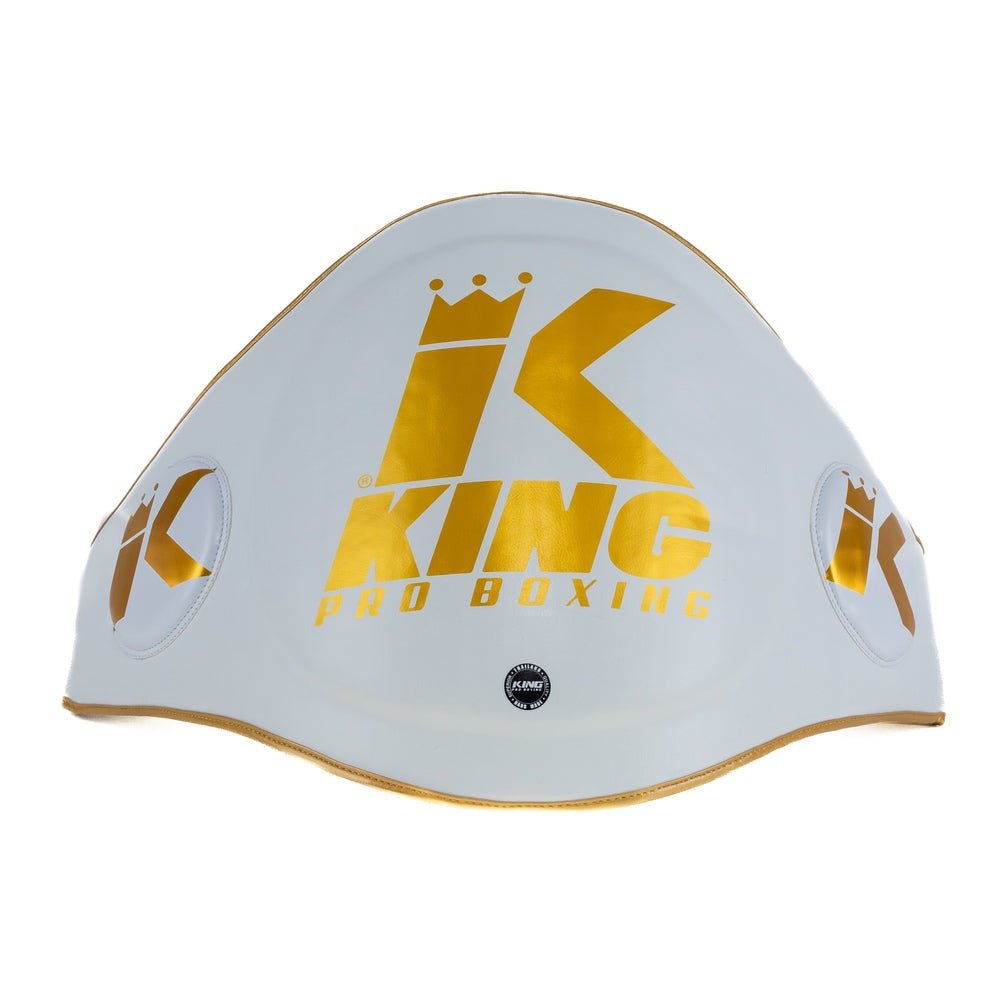 Protection abdominale professionnelle blanche King Pro Boxing fabriquée à la main en Thaïlande
