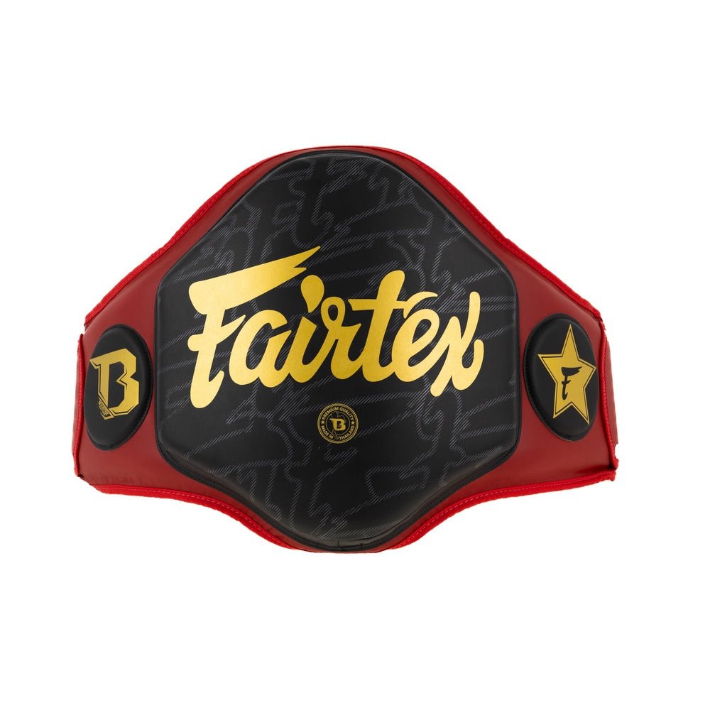 Ceinture FXB Fairtex rouge en cuir synthétique pour sports de combat