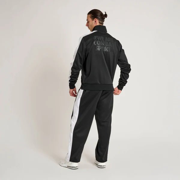Ensemble de survêtement technique Leone pour homme avec veste à col montant et pantalon de sport noir rétro