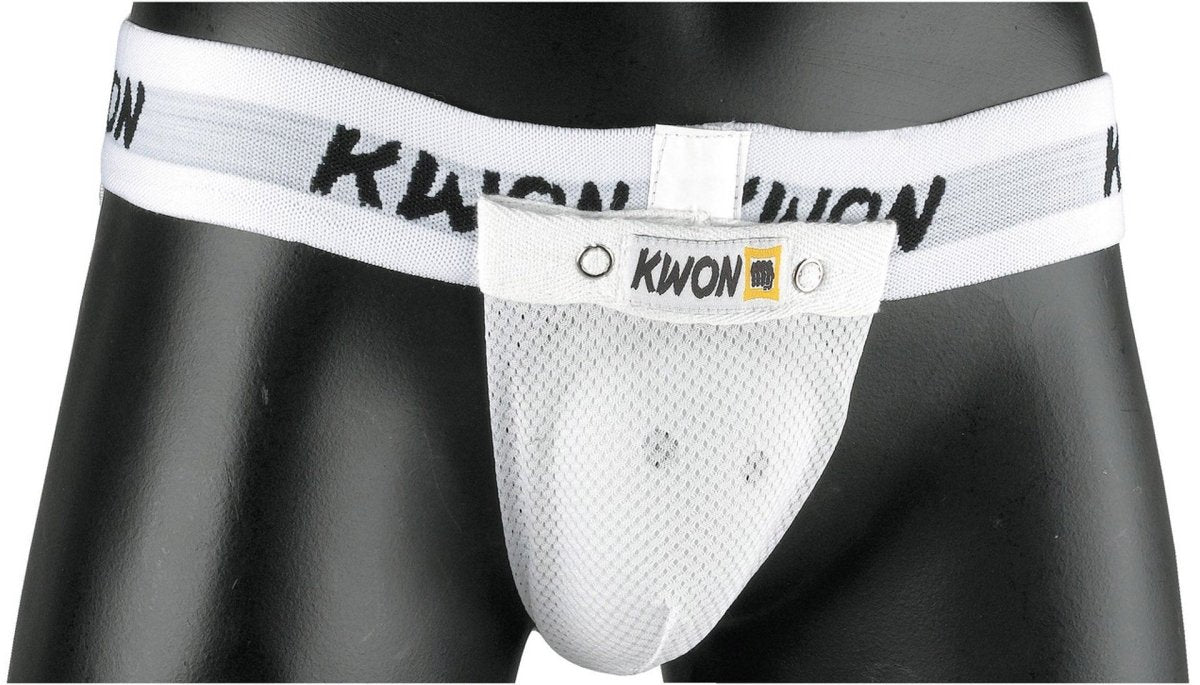 Carcasă de protecție pentru arte marțiale KWON în alb, cu bandă elastică