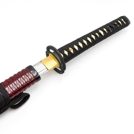 Katana décoratif en bambou et acier forgé Marron