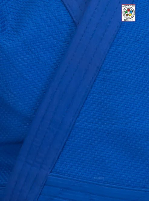 Uniforma completă Judo Daedo de culoare albastră cu jachetă și pantaloni rezistente.