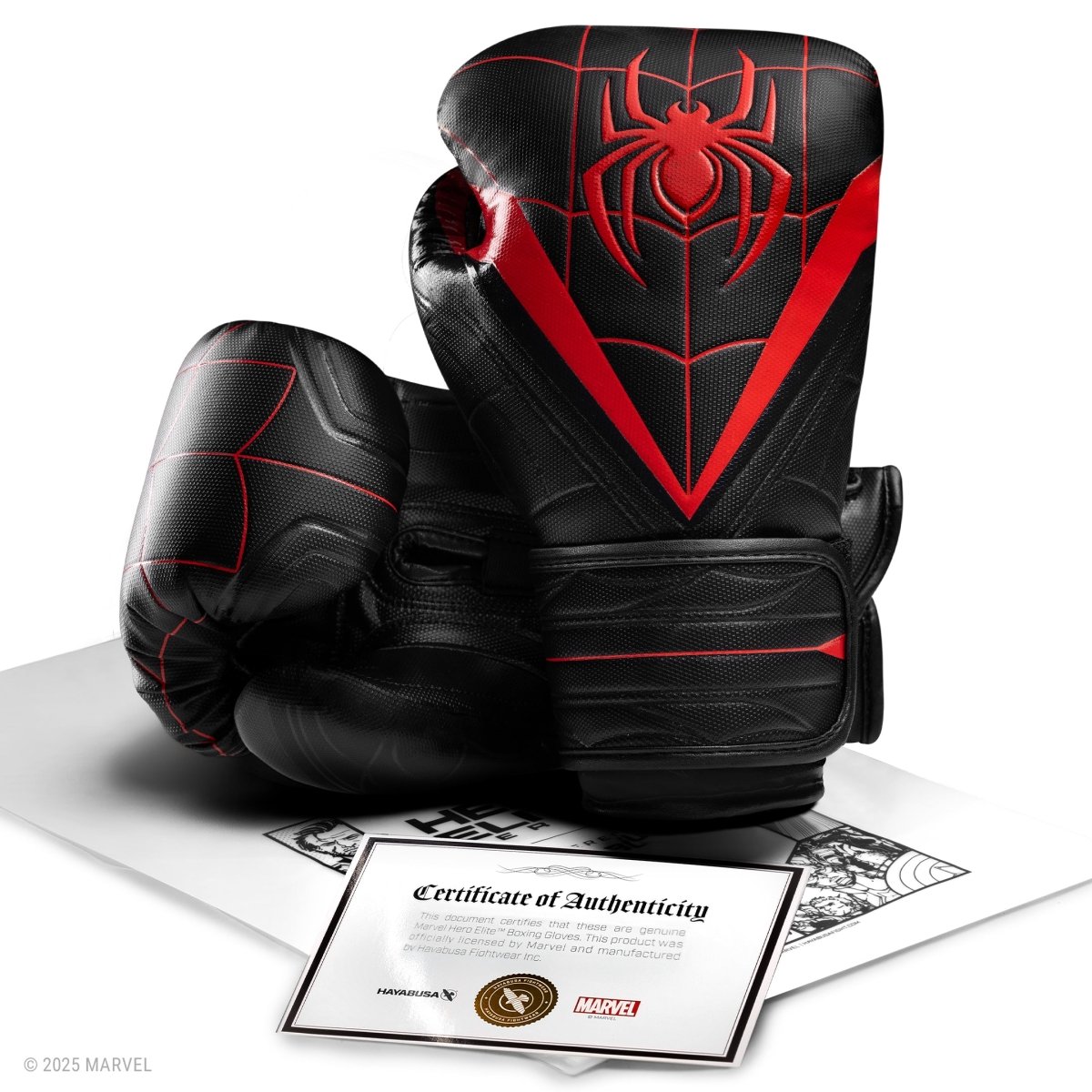 Hayabusa Miles Morales Spider-Man boxningshandskar med officiellt Marvel X Hayabusa äkthetsintyg