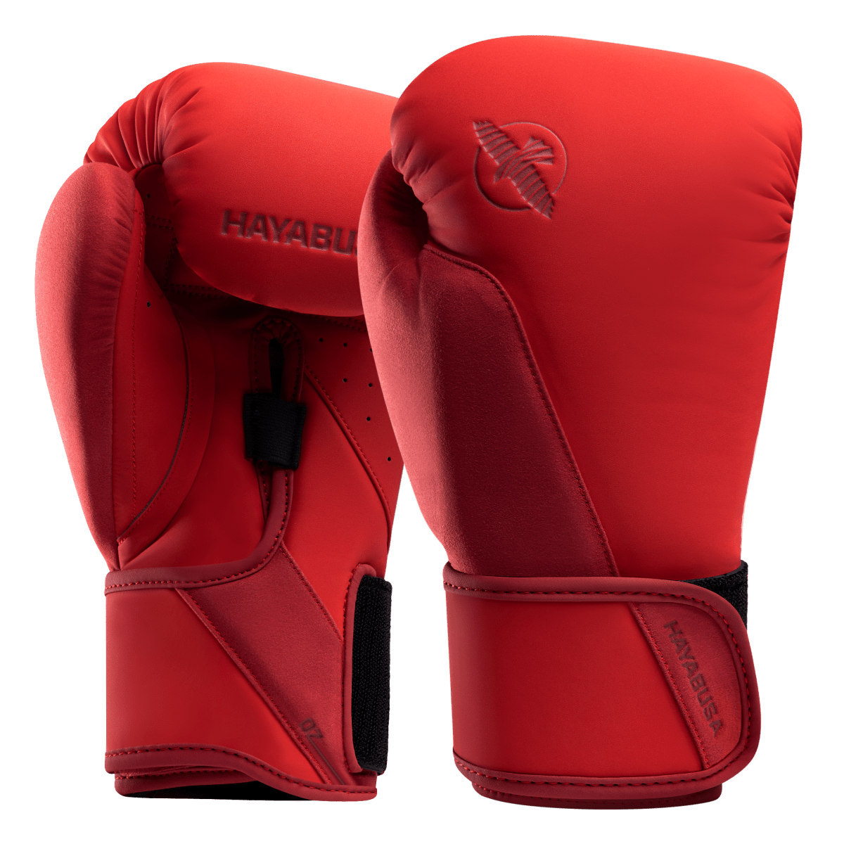 Röda Hayabusa T360 boxningshandskar sedda framifrån i närbild