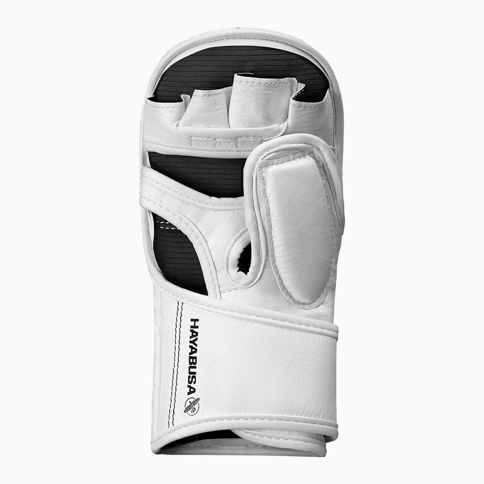 Vista interna del palmo ergonomico dei guanti T3 Hybrid bianchi per una presa sicura e antiscivolo.