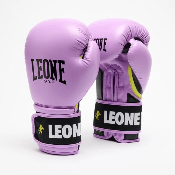 Par de luvas de boxe roxas LEONE Stripe '47, um estilo único para o ringue