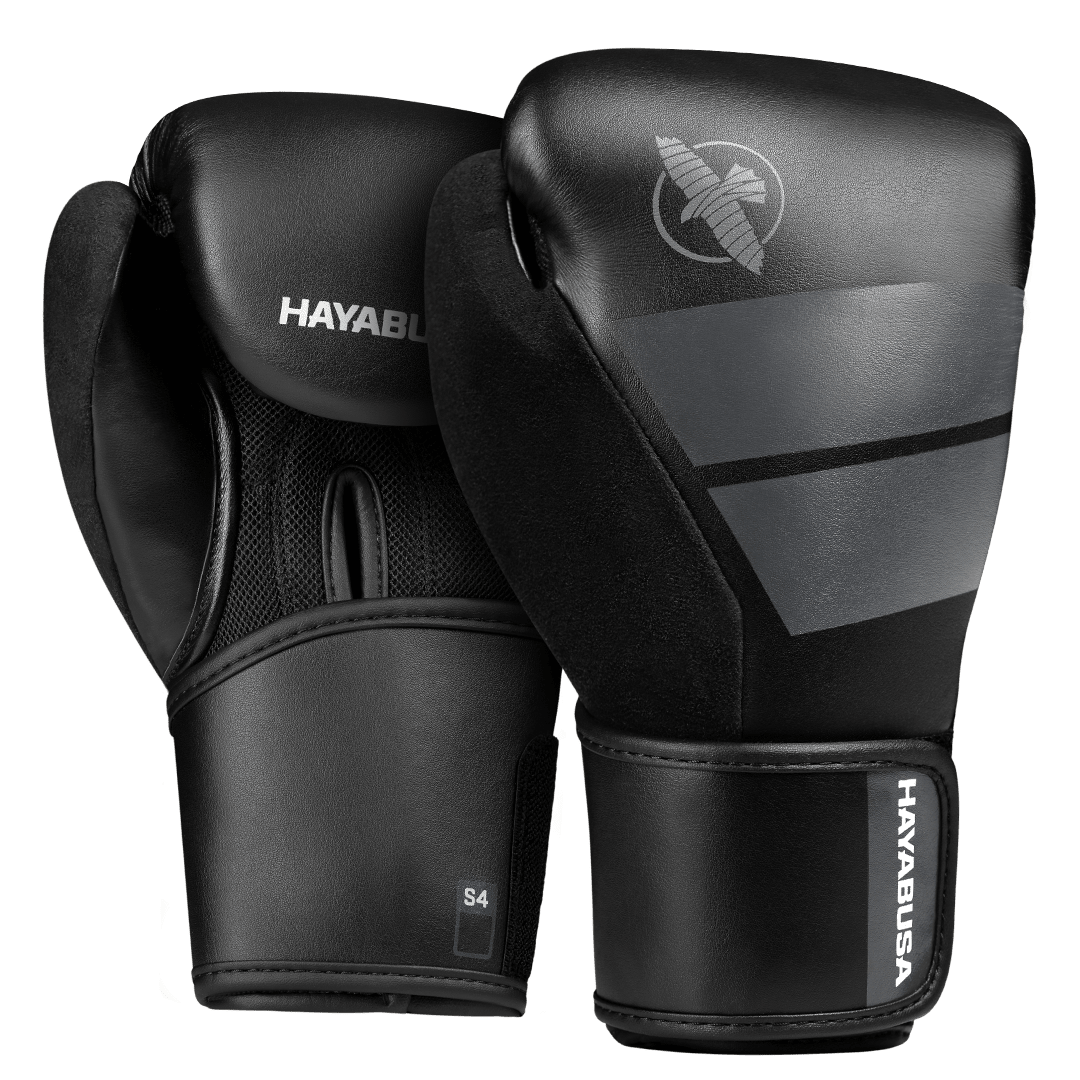 Para czarnych rękawic bokserskich Hayabusa S4 dla dzieci w wersji junior
