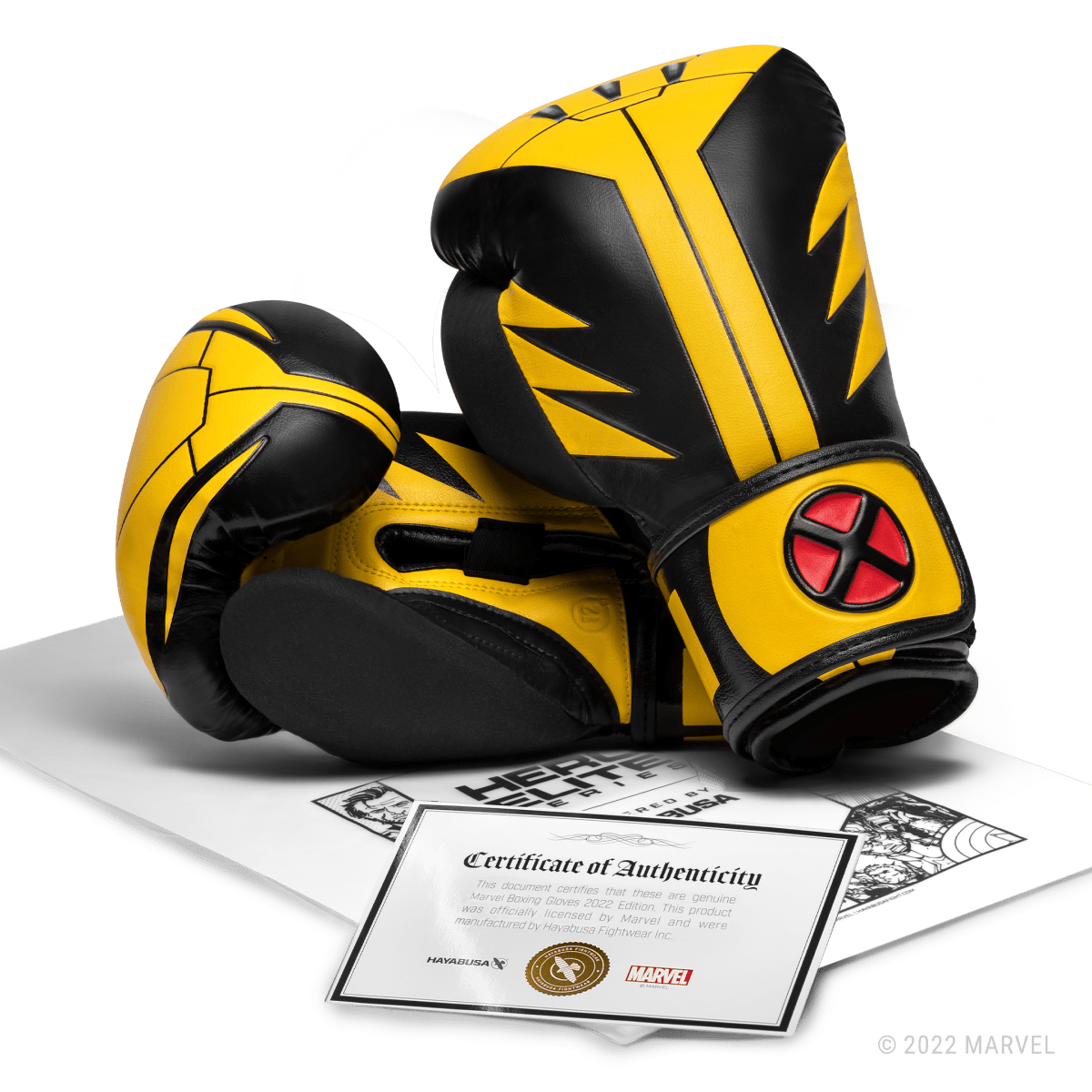 Certificat oficial de autenticitate pentru colaborarea Hayabusa X Marvel pentru mănușile Wolverine