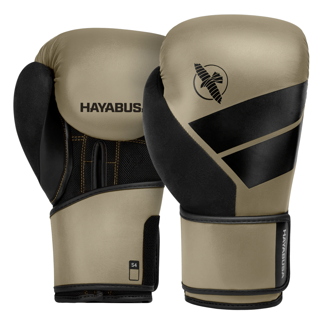 Pair of Hayabusa S4 boxing gloves in beige clay