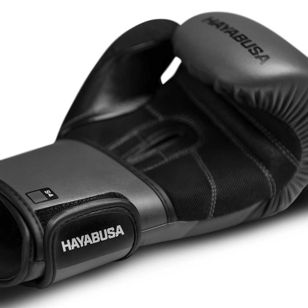 Palm of the gray Hayabusa S4 glove showing the ergonomic structure