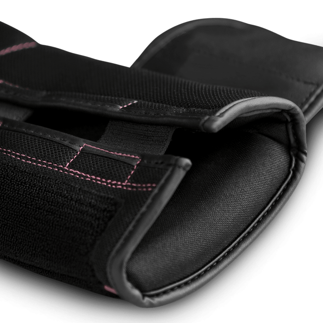 Close up of the pink Hayabusa S4 glove strap
