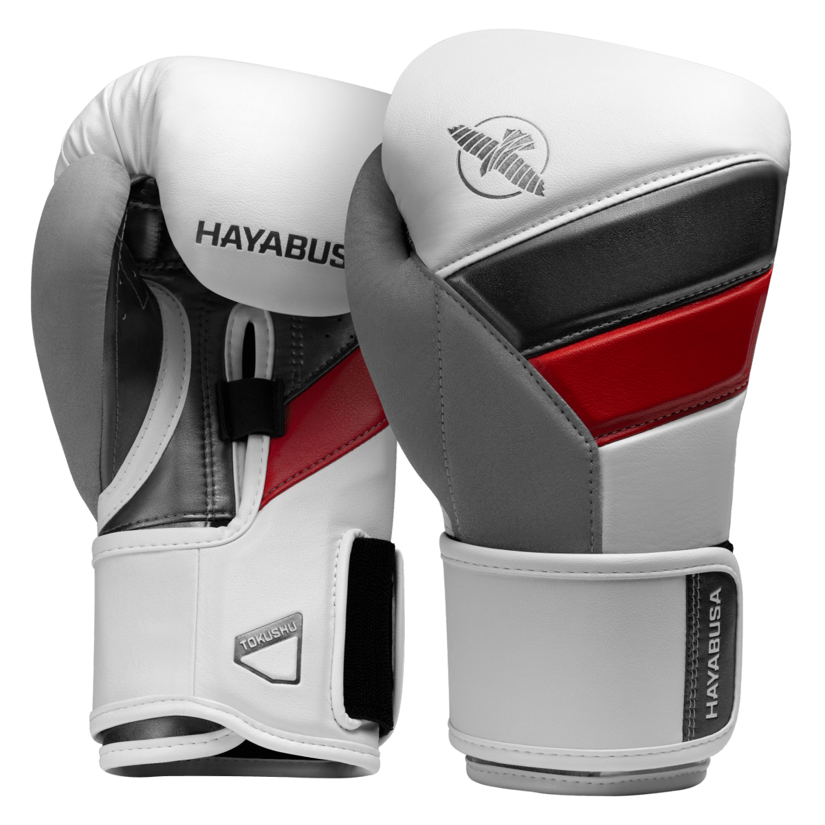 Paar witte handschoenen met felrode details Hayabusa T3.
