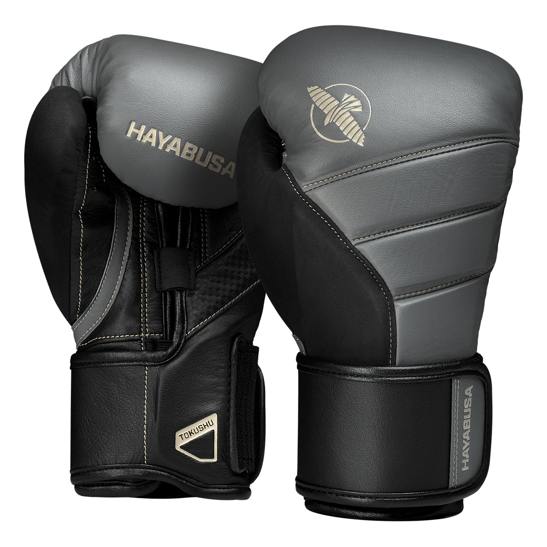 Paar antracietgrijze handschoenen met zwarte details Hayabusa T3
