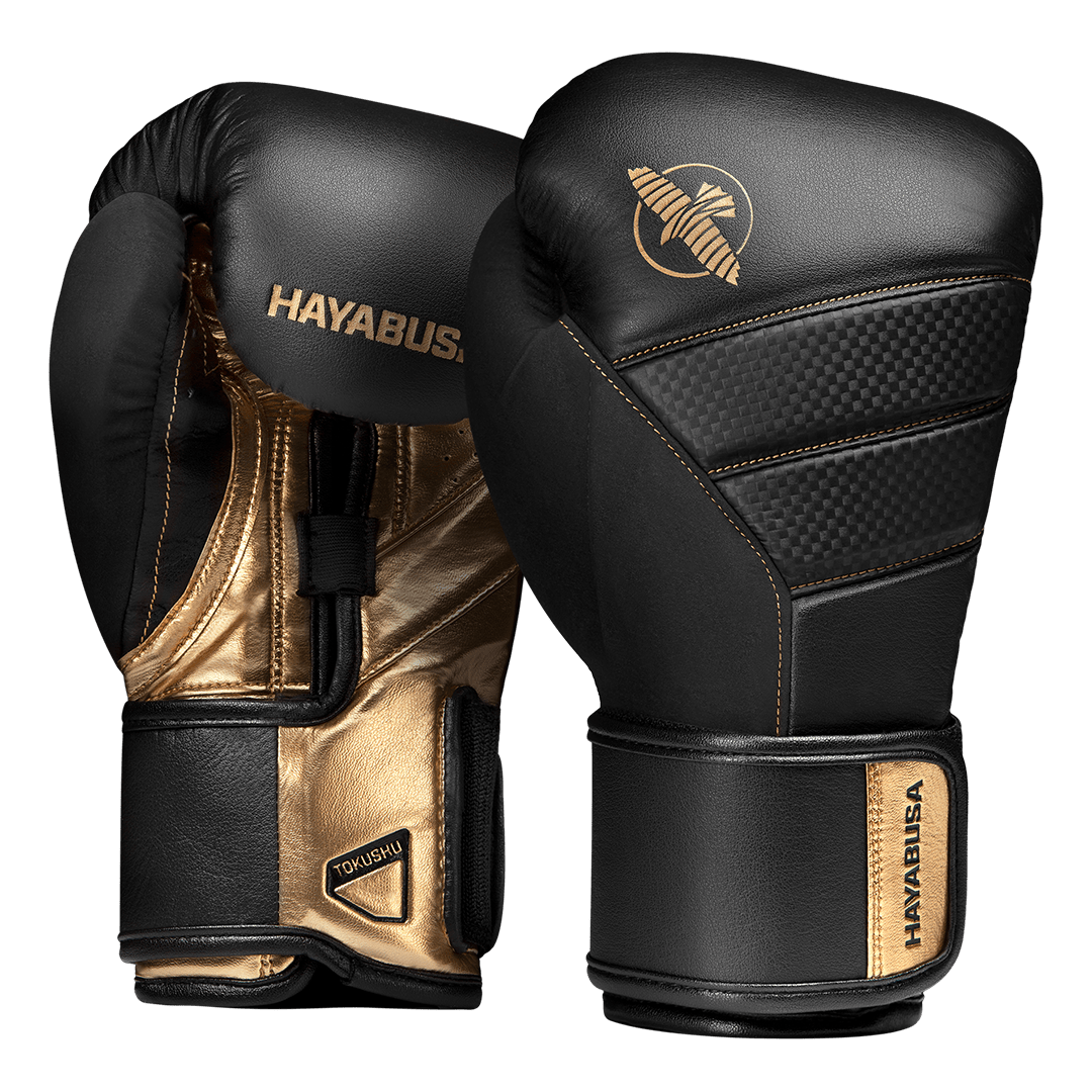 Hayabusa T3 professionele handschoenen in zwart met gouden bies