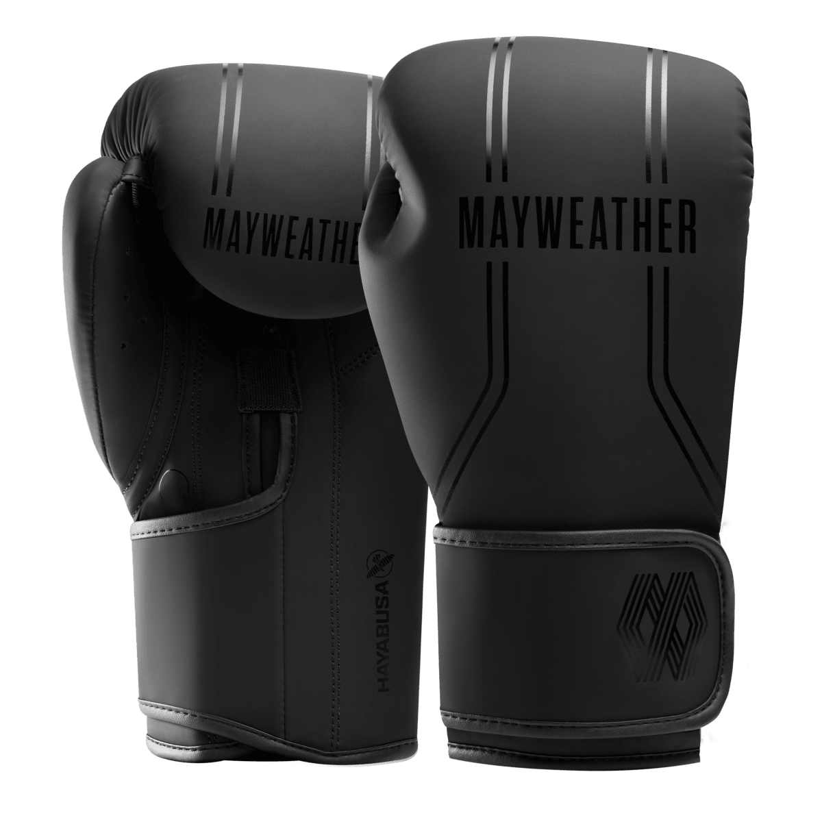 Paar geheel zwarte Mayweather Hayabusa Contender bokshandschoenen