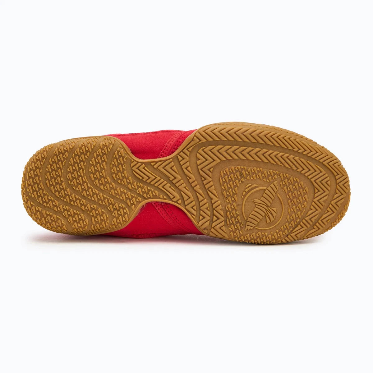 Vue latérale des chaussures de boxe hautes performances Hayabusa Pro rouges.