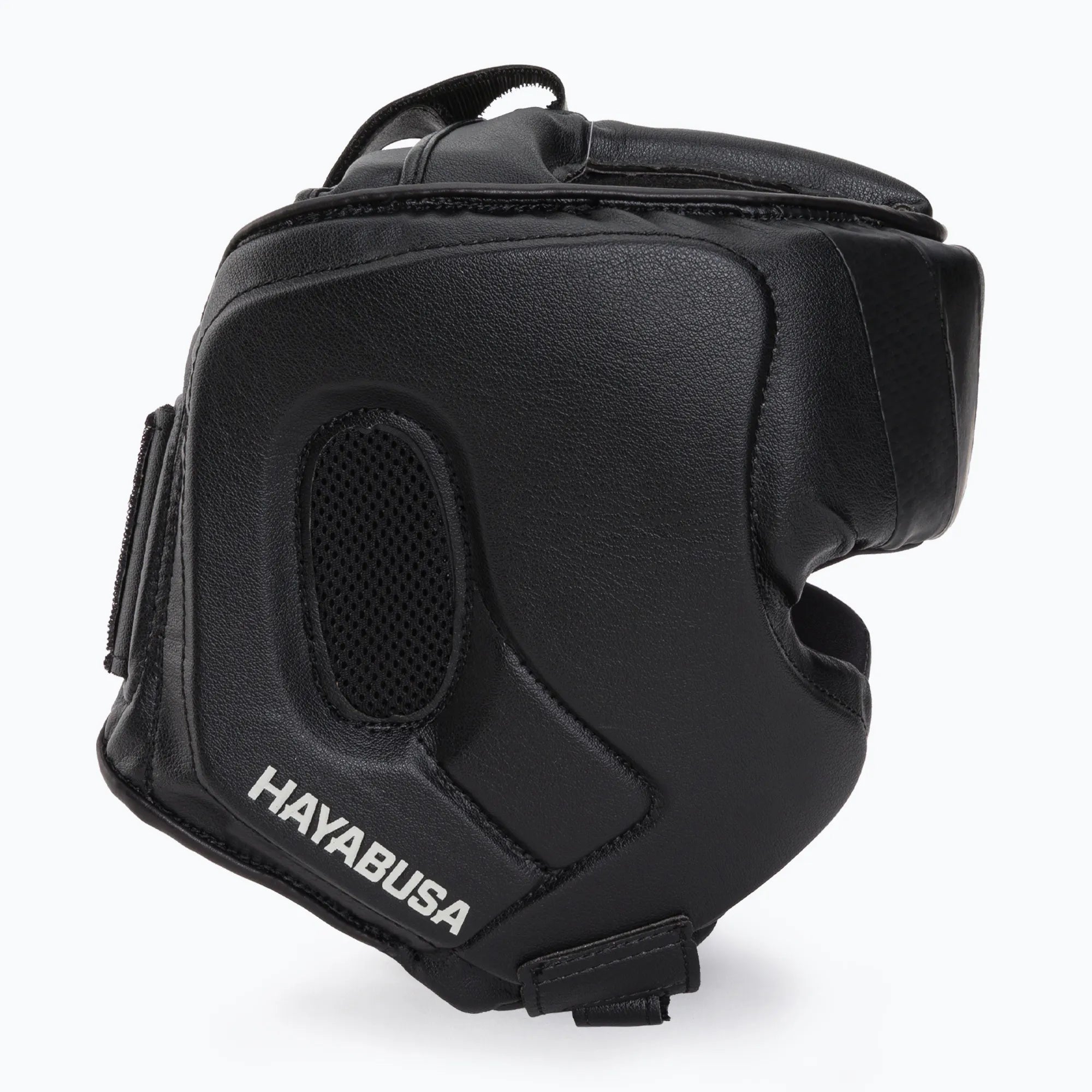 Vista laterale casco protettivo Hayabusa T3 nero per sparring.