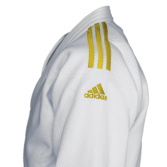 Judogi Adidas J730 IJF Champion III con strisce oro bianco