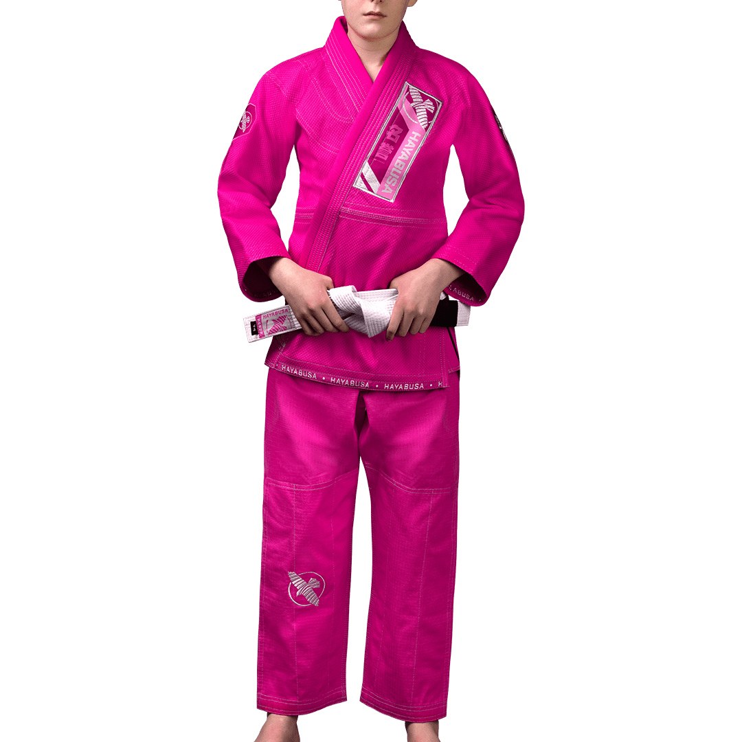 Jiu Jitsu Hayabusa Ascend Youth kimono rose pour filles avec ceinture