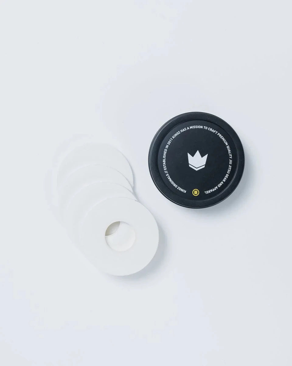 Pack principal de Kingz Finger Tape blanc avec 4 rouleaux et étui en métal