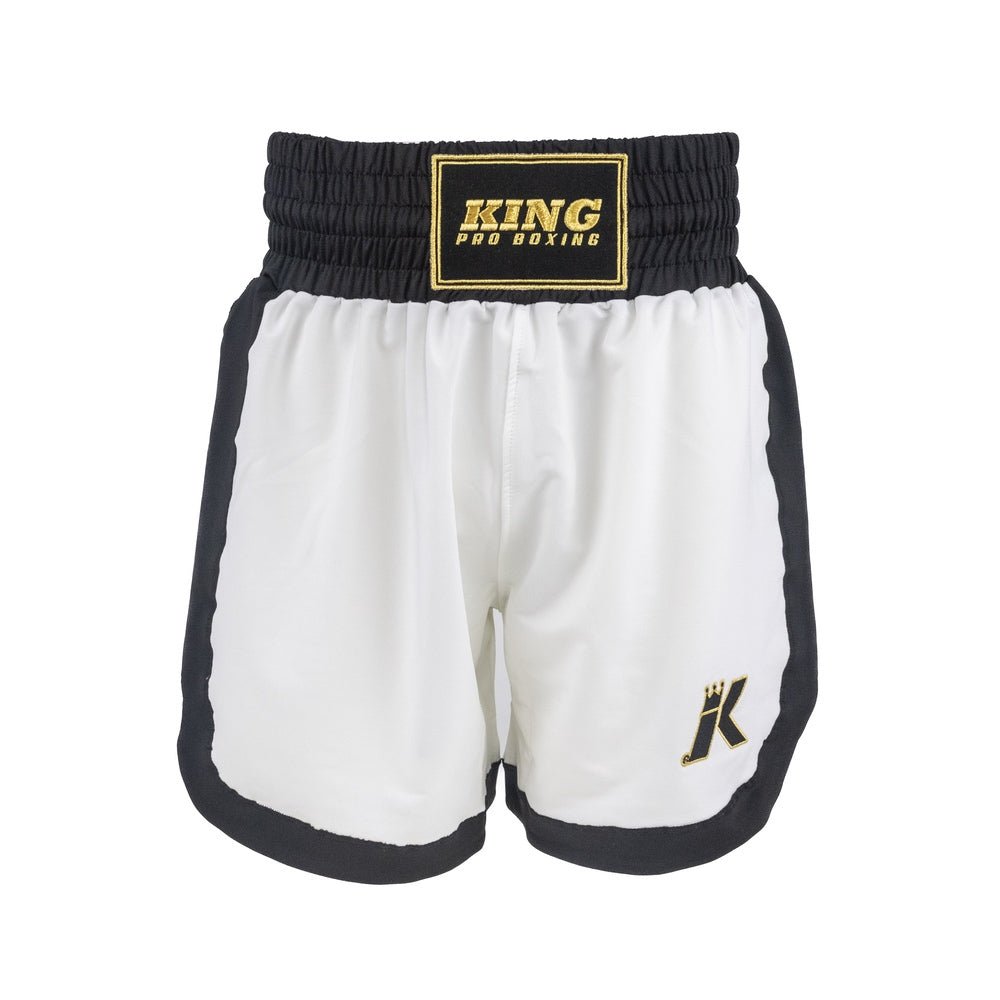 K King Apex Pro witte boksshort met hoge tailleband en geborduurde logo's.