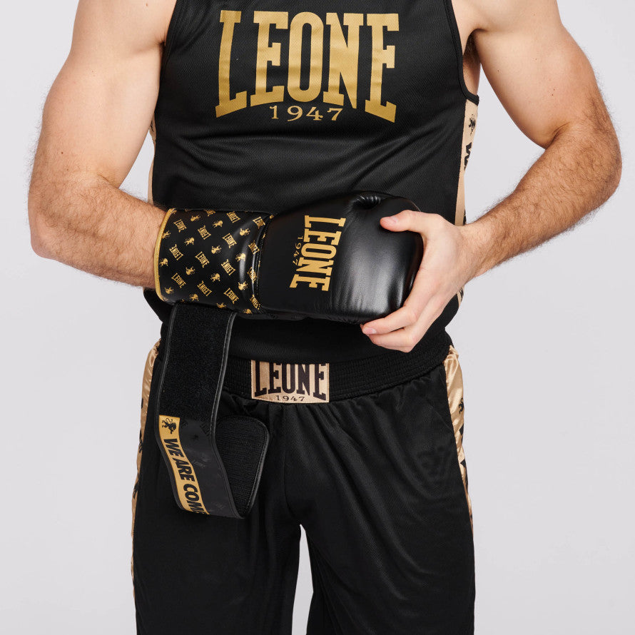 Pantaloncini Boxe Nero Oro Leone Dna