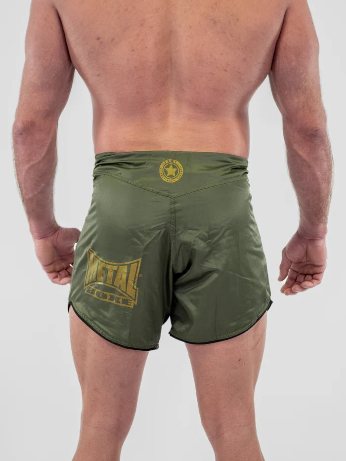 Vista traseira Metal Boxe Shorts de luta militar com design ergonômico