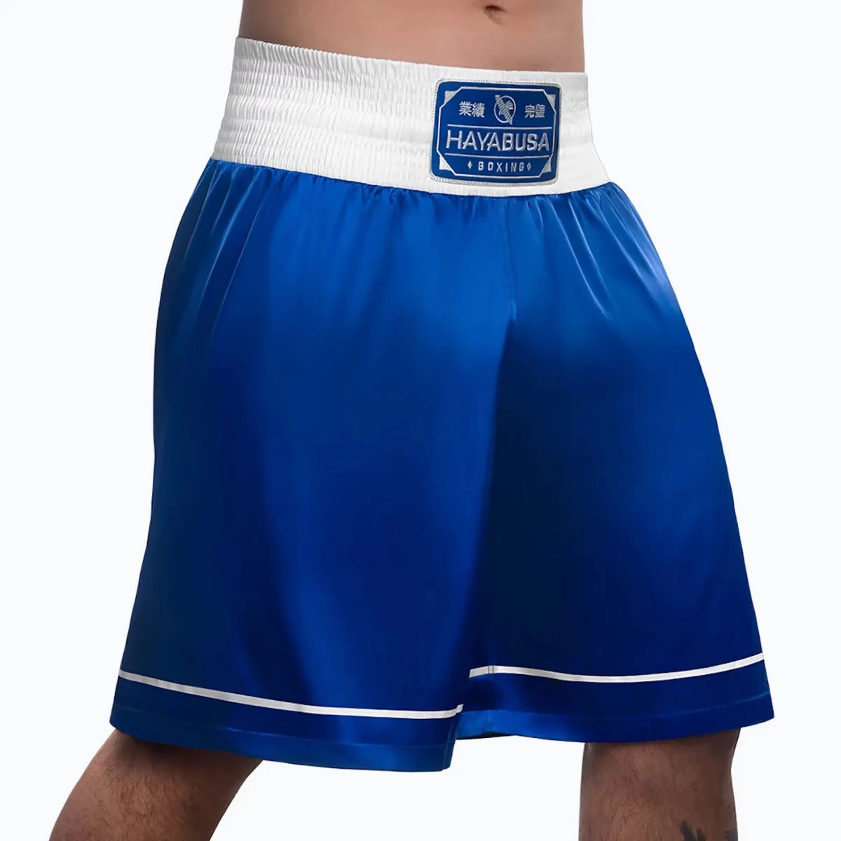 Blauwe boksshort met elastiek in de tailleband