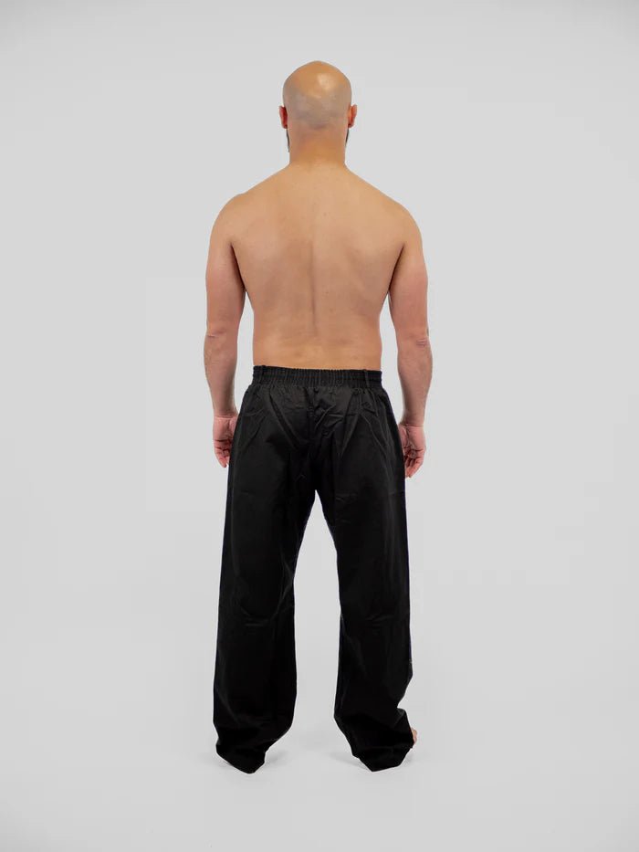 Vue arrière Pantalon de boxe Krav Maga Metal noir coupe ergonomique et confort