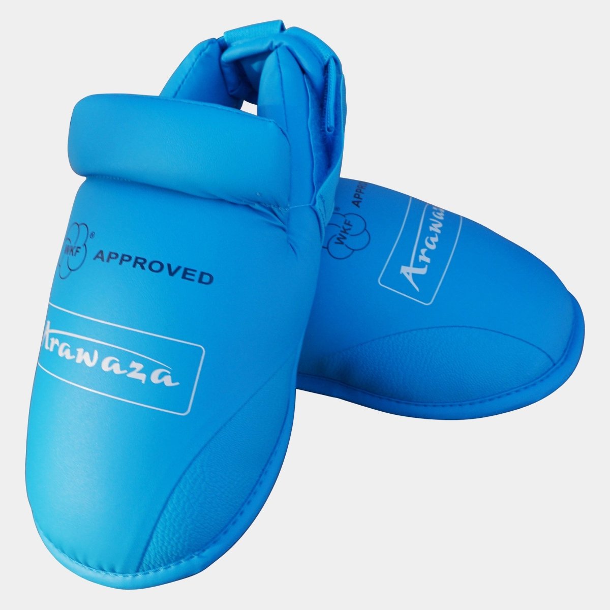Protège-pieds bleus Arawaza WKF Approved, protection approuvée pour les combats Kumite