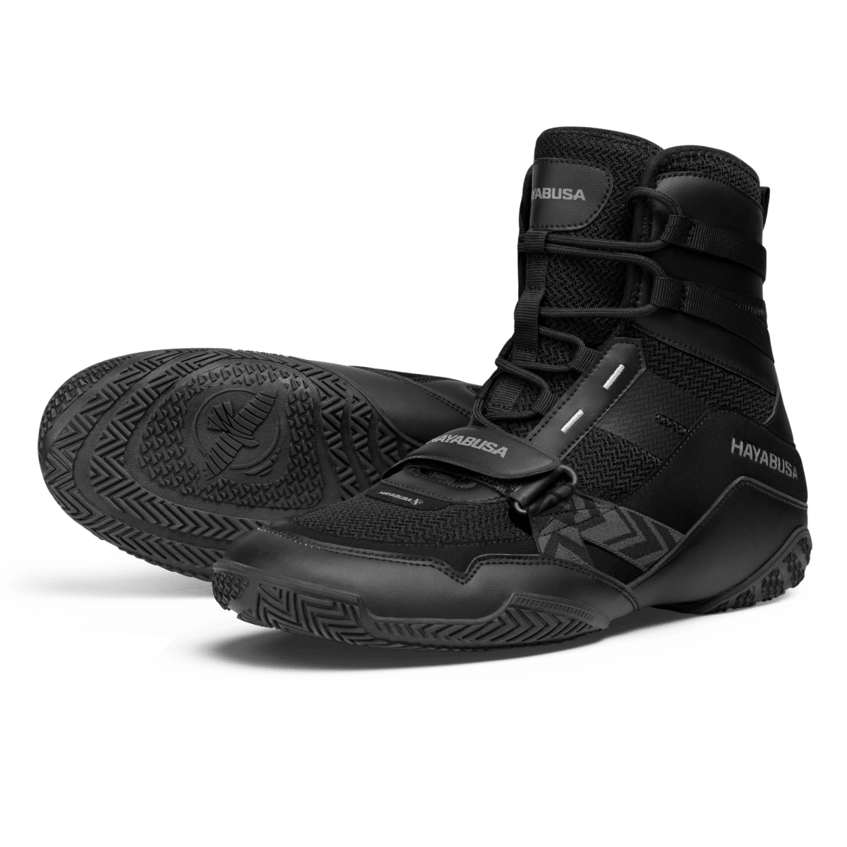 Pereche de pantofi de box Hayabusa Strike negri cu design clasic si profesionist