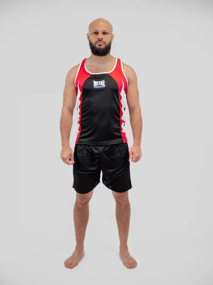 Główny zestaw do zawodów bokserskich, widok z przodu, Metal Boxe w kolorze czarnym