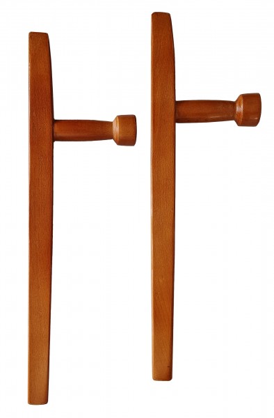 Tonfa in legno di quercia rossa.Sezione squadrata.50 cm di lunghezza
