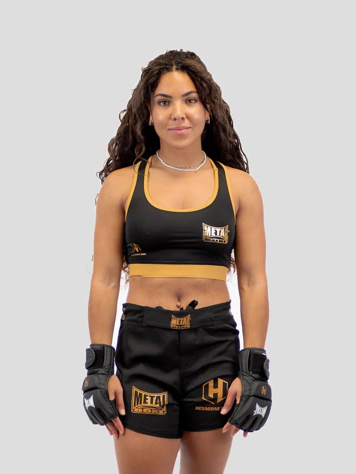 Vue de face haut de sport Metal Boxing Hexagon MMA design officiel pour le combat