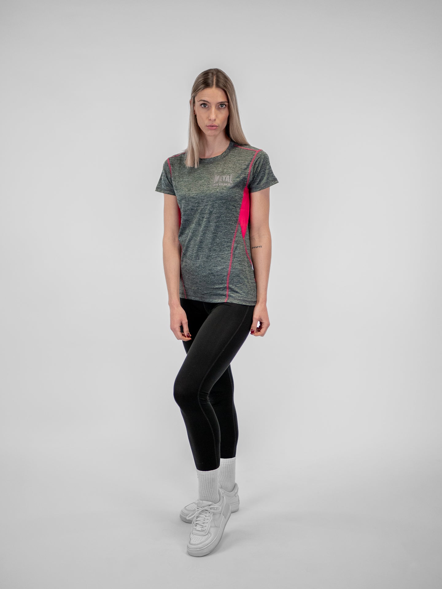 Camiseta técnica mujer Metal Boxe gris fucsia