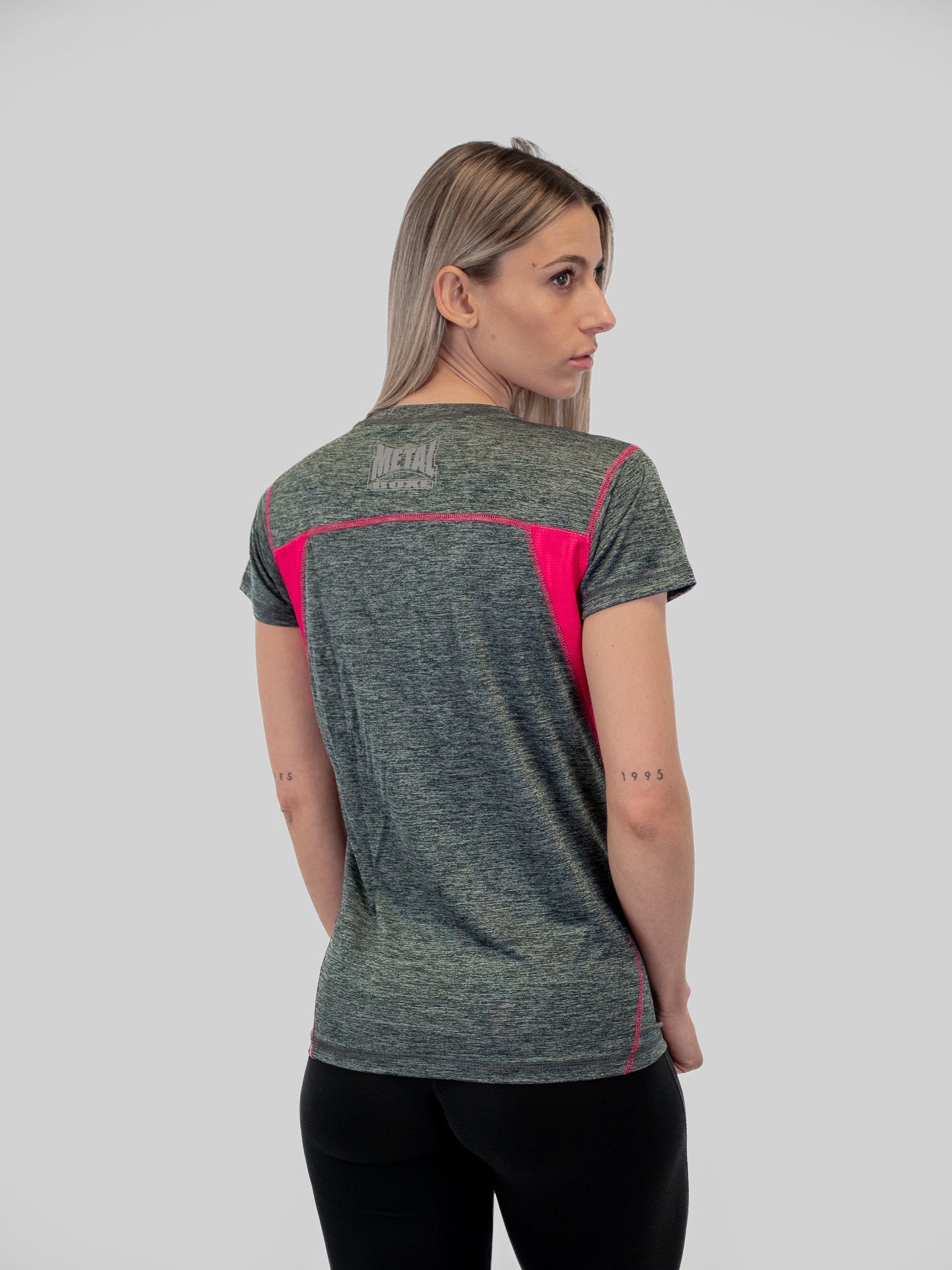 Camiseta técnica mujer Metal Boxe gris fucsia