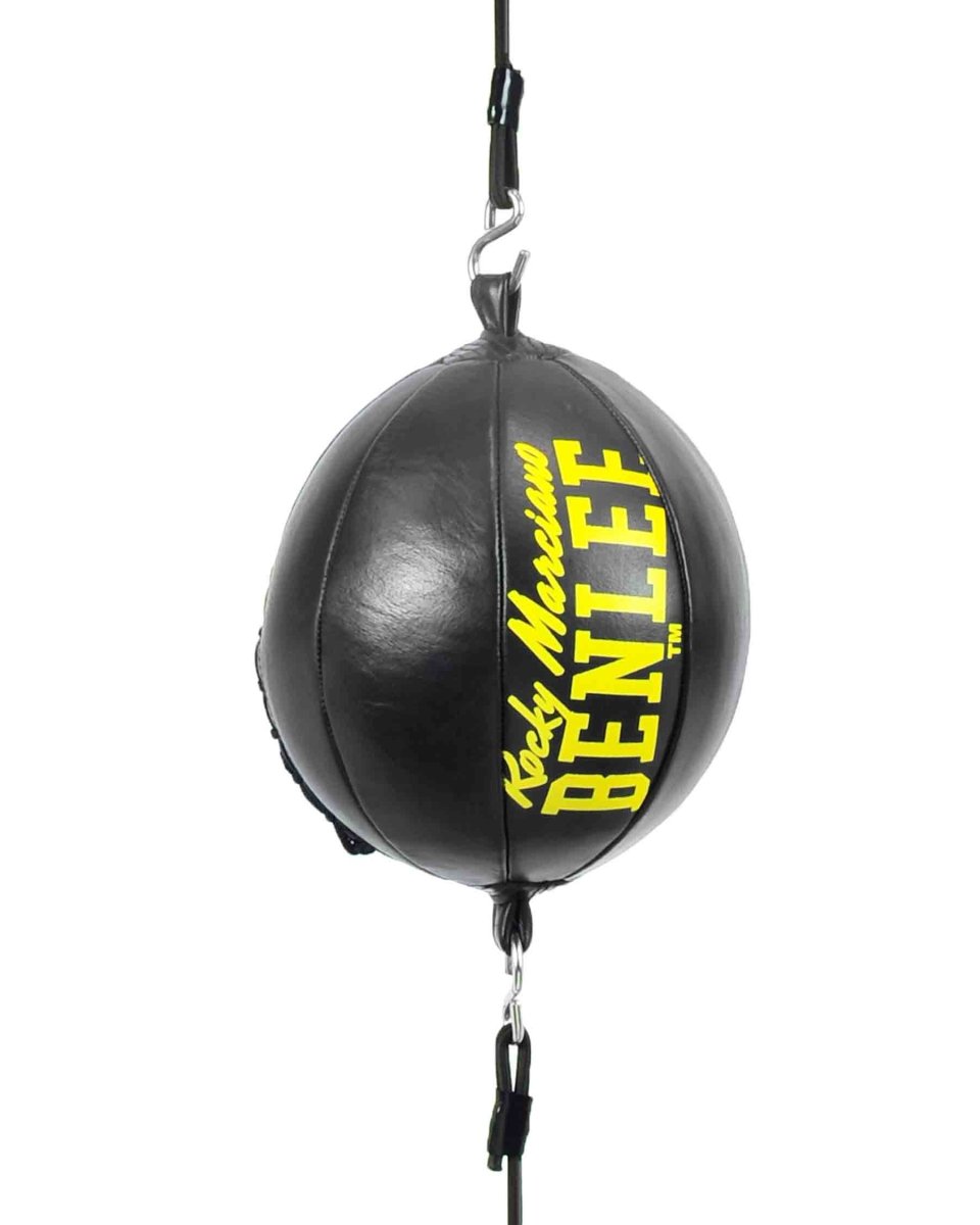 BenLee Rocky Marciano Target minge pământ-cer din piele neagră și sigle galbene