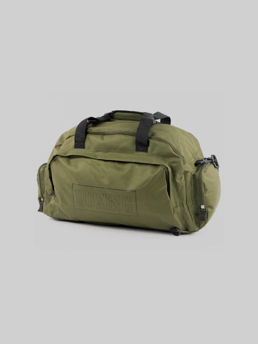 Geanta sport Metal Boxing Khaki de 40 litri cu manere intarite si curea de umar