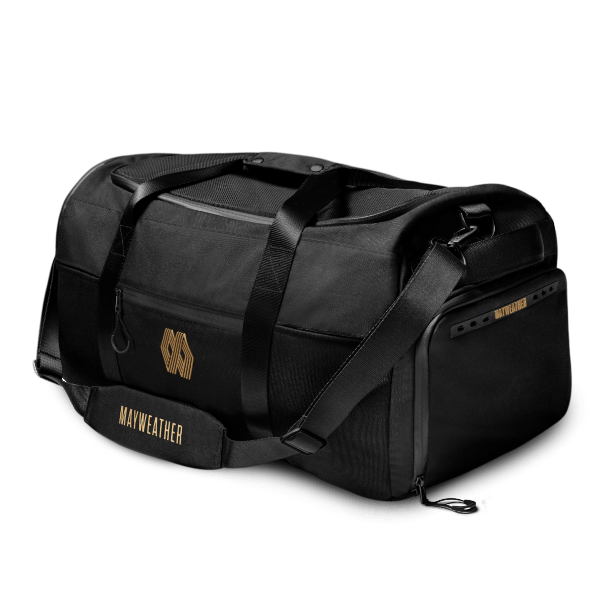 Sac de boxe Mayweather Airstream Duffle noir et or vue de face