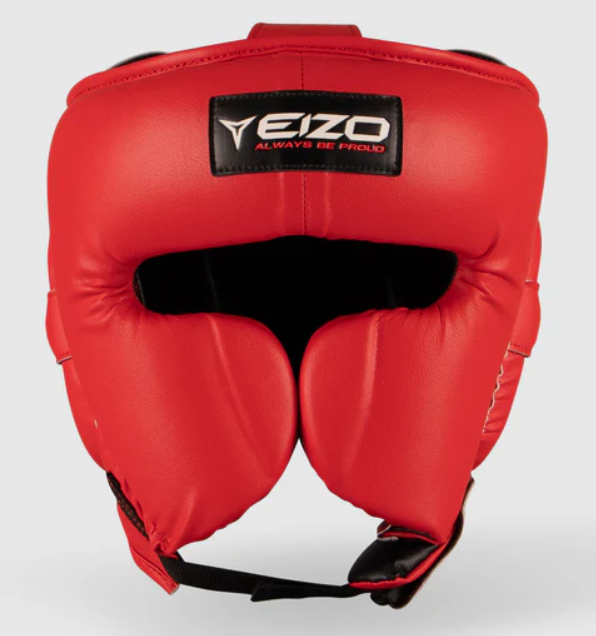 caschetto Eizo con parazigomi da allenamento rosso.Estremamente protettivo con imbottiture stratificate 