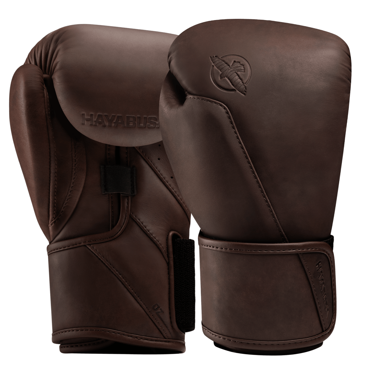 Paar Hayabusa T360 donkerbruine bokshandschoenen, klassieke stijl in volnerf vintage leer