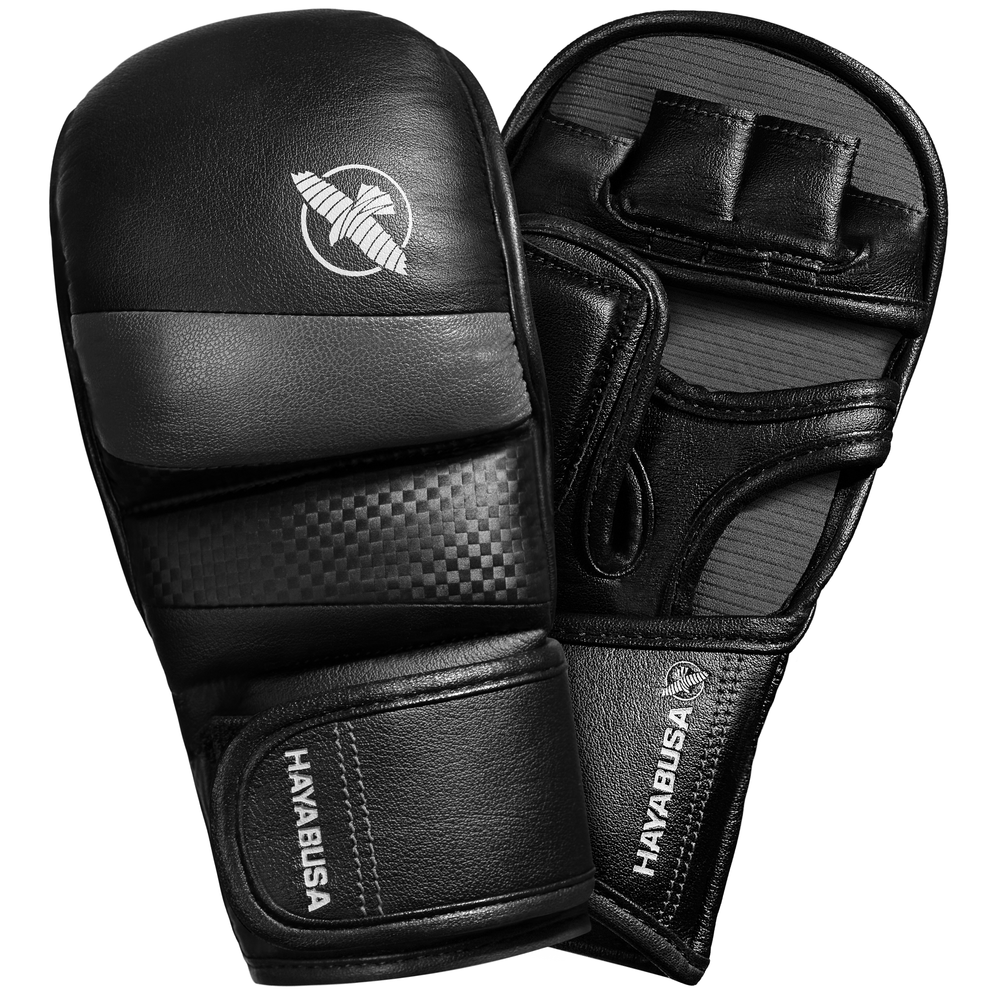 Coppia di guanti ibridi Hayabusa T3 da 7oz total black