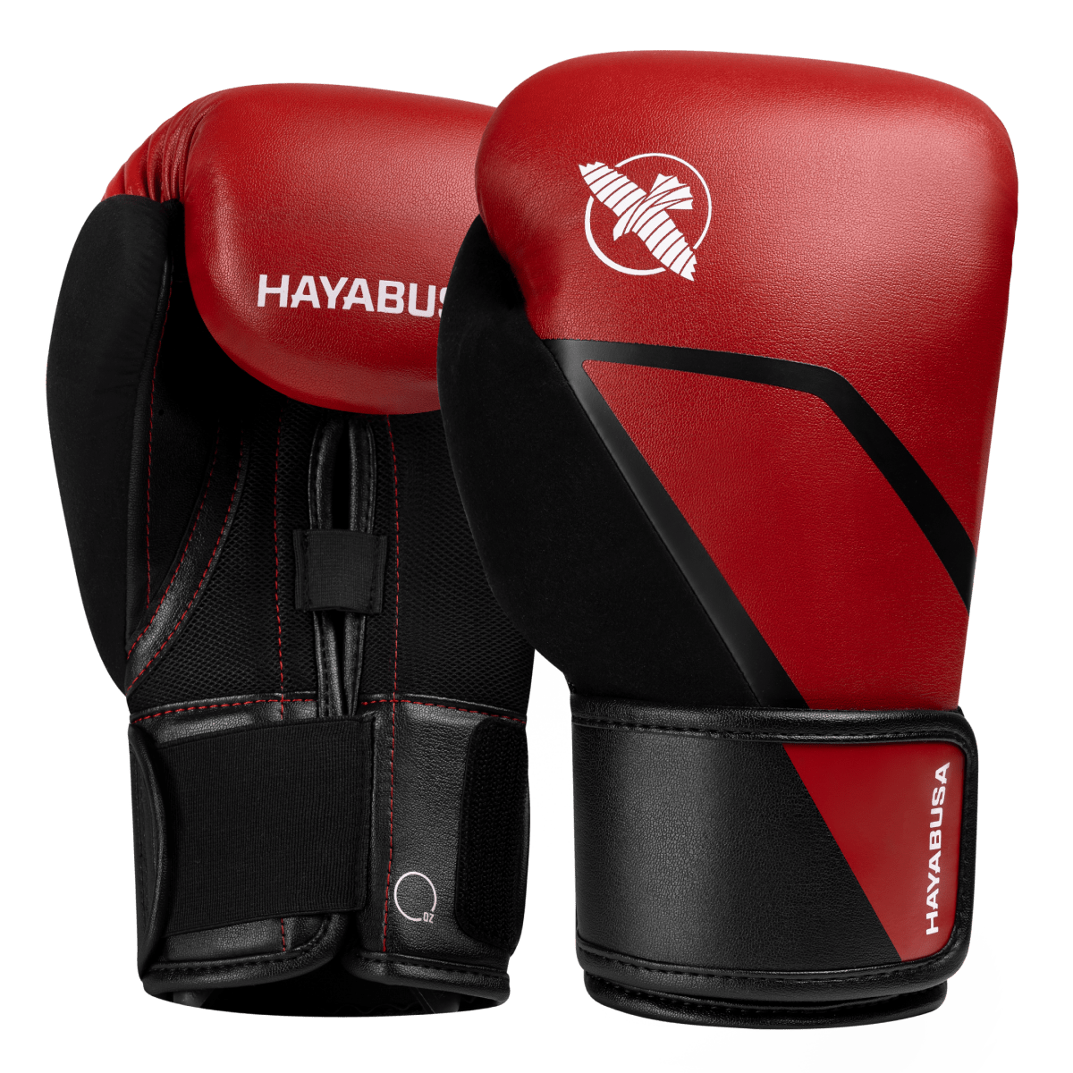 Par de luvas de boxe Hayabusa E1 em vermelho vivo com detalhes em preto