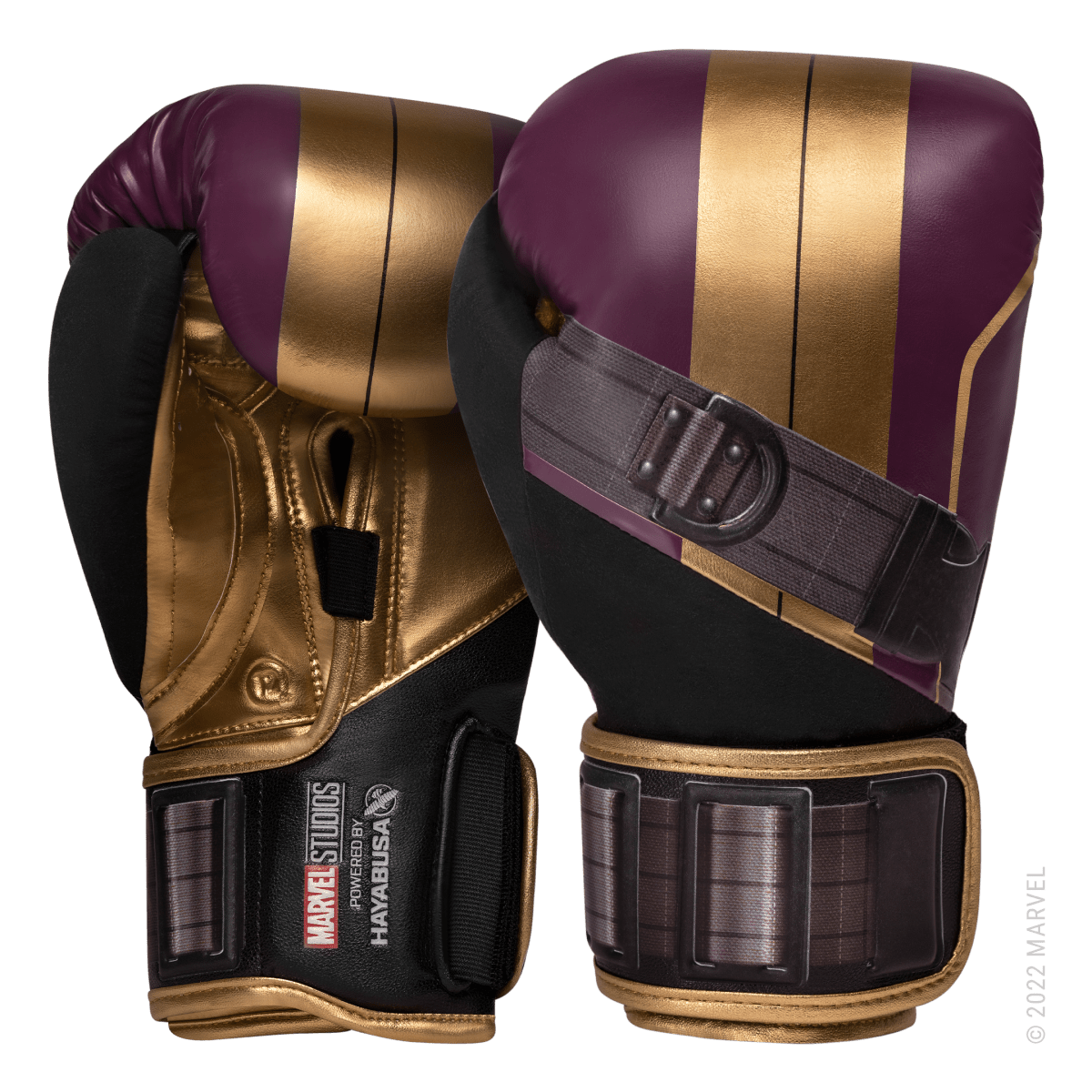 Paar Hayabusa Marvel Batroc Hero Elite paarse en gouden bokshandschoenen